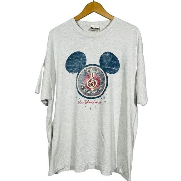 Vintage Disney Magic Music Days Short Sleeve Tee Graphic Heather Gray - XL - Picture 1 of 5